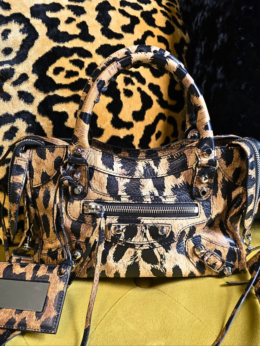 Balenciaga City Bag Mini Leopard Print Leather - Picture 12 of 14